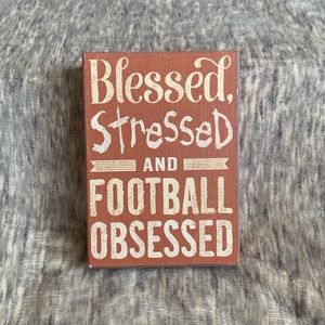 Football Quote Wood Box Sign Fall Blessed